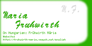maria fruhwirth business card